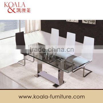 Glass Dining Table With Stainless Steel Base A331#