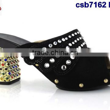 csb7162 many color shining material Italy single shoes for daily life rhinestone flip-flop fashion shoes