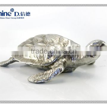 Polyresin sea turtle table top for coastal home living