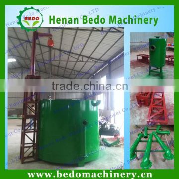 Smokeless gas flow palm kernel shell charcoal making kiln for bamboo