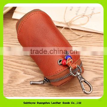 16108 Fashion Style Black Cowhide Leather Key Holder