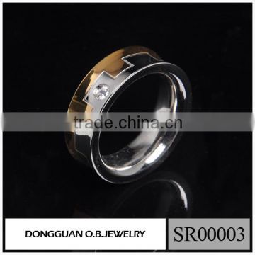 European American Rings Design Stainless Steel Gold And Silver Finger Men's Ring