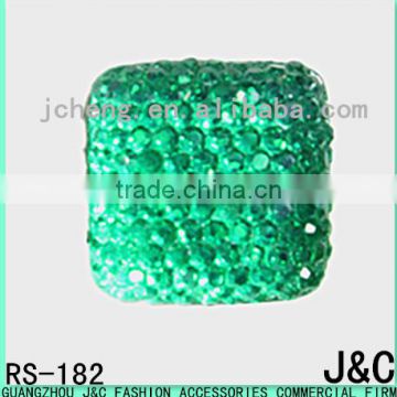 16*16 green color star effect square shaped resin stone