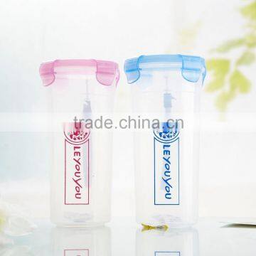 500ML Reusable high quality Advertising Logo custom plastic sealed cup,lock plastic promotion cup