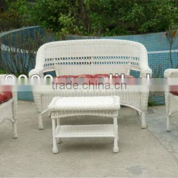 Lower price-4PCS Steel ound wicker lounge set for outdoor