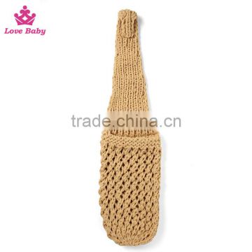 Photography prop Crochet baby swaddle baby sleeping bag knitted baby hat photo prop LBP20160218-34