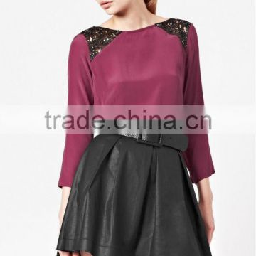 Ladies Crepe Tunic Top with Sequins