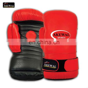 Pakistan Red and Black Cowhide Leather Boxing Glove