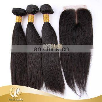 Siky Straight No Tangle 8-30 inch human hair extensions with closure