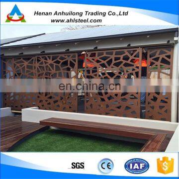 high quality fence screen laser cut corten steel