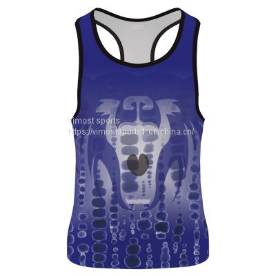Customized Blue Singlet of Good Quality from China