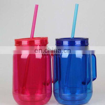 Customize Double Wall Mini Glass Plastic Mason Jar