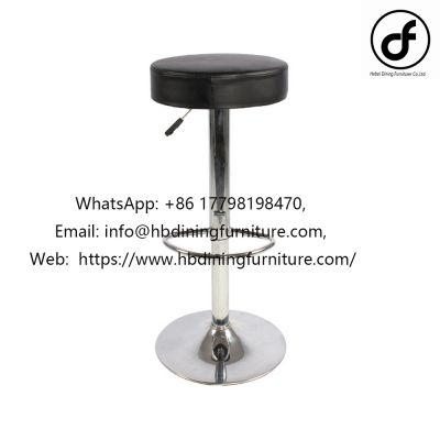 Leather round bar stool