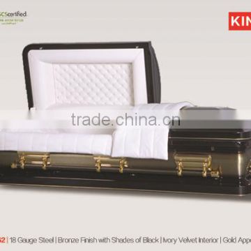 KM1862 funeral steel metal casket funeral equipment yuanfeng wuhu