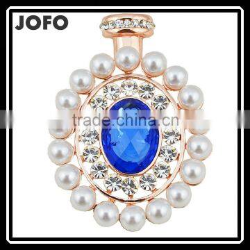 Wholesale Clear Rhinestone Imitation Pearl Brooch For Wedding Black/White/Blue