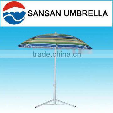 160CM promotional colorful stripe in polyester with tilt beach umbrella