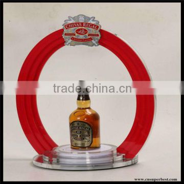 Clear acrylic white spirit whisky brandy display stand
