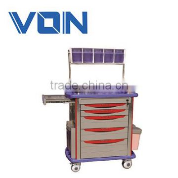 Movable anesthesia trolley table