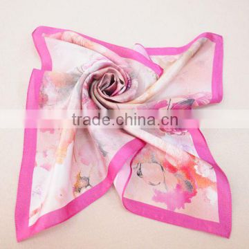 2014 hot selling high quality fancy 100% silk ladies hijab fashion designer scarf