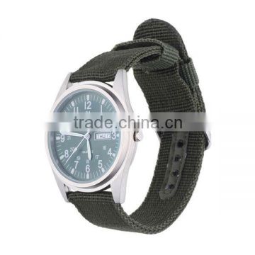 nylon strap mens quartz stainless steel back watch