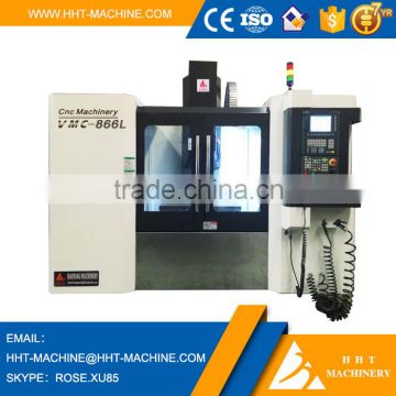HHT brand 4 axis cnc vertical machining center VMC-866L price with fanuc 0i mate td control system