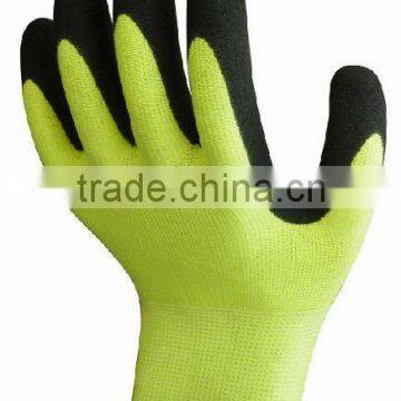 Yellow latex ice grip winter warm working glvoes,proctive gloves