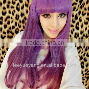 2014 new design silk straight purple wig