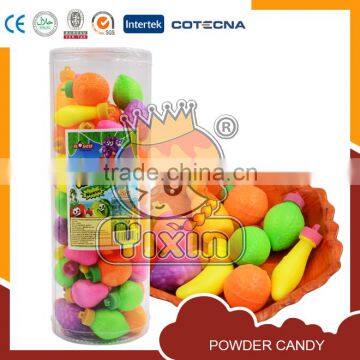 Kosher Fruit shape powder candy in jar