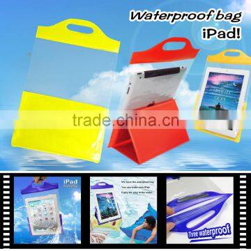 Wholesale PVC waterproof bag with stand for ipad