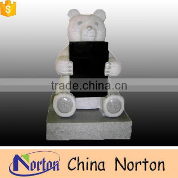 Customized china black granite baby little bear modelling baby monuments tombstones NTGT-069L
