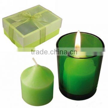 color sprayed glass cup for candle