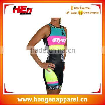Hongen apparel Compression Sleeveless Custom Cycling Speed Race Tri Suit Triathlon Clothing