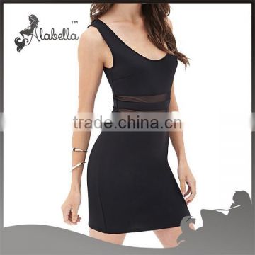 Mesh panel bodycon dress of 2015 hot selling fashion dress for women
