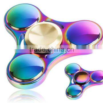 New color finger gyro rainbow fingertips gyro three leaf colorful metal gyro factory direct stock