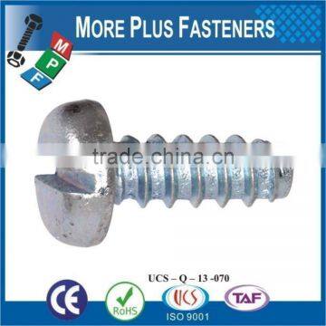 Made in Taiwan Slotted Pan Head Tapping Screws Stainless Steel C Cone Point ISO 1481