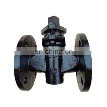X44W PN16 Flanged cock valve cast iron 3-way plug valve