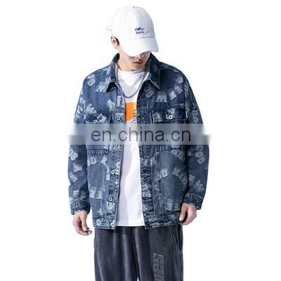 Autumn 2021Custom High Quality With Good Price New Men's Plus-size Jackets For Fall Custom Digital Printing Denim Jacket