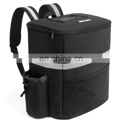 Homevative Thermal Insulated Food Delivery Backpack with Cup Holders Pocket and Receipt Window Reusable Cooler Bag for Doordash