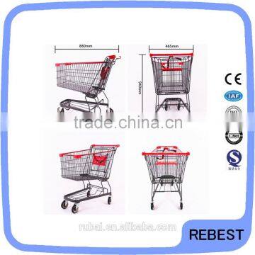 Nice wire metal shopping cart with baby cover