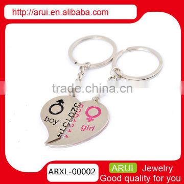 Couple heart key chain promotion charm metal custom keychain