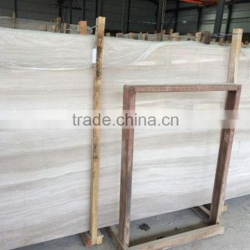 High quality polished grade A white wooden marble slab