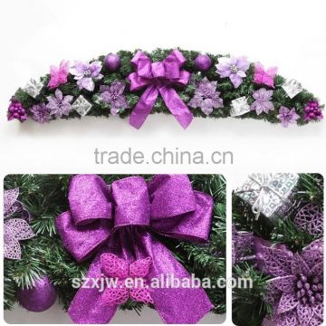 outdoor Christmas wreath garland tinsel purple garland