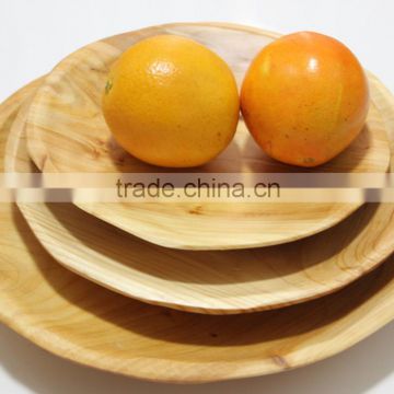 New Naturally Root Carved made by hand round plate tray
