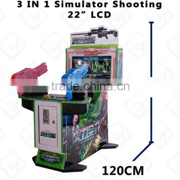 Excitement 3 Games Kids Coin Operated Shooting Arcade Game Machine For Ultra FirePower