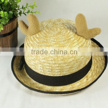Wholesale different colour Nice Summer straw hat Beach Hats For Children kids