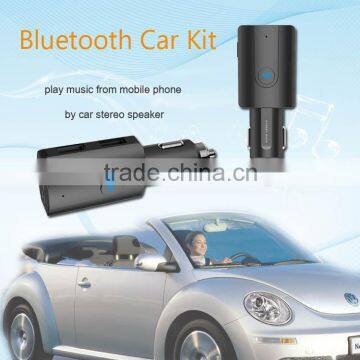 Multi-support Bluetooth FM Tuner wireless music streaming Dual USB Car Kit
