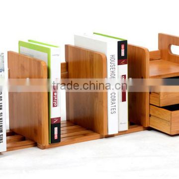 nature Bamboo Office Furniture bookcase living room Desk Top Organization storage box Book shelf