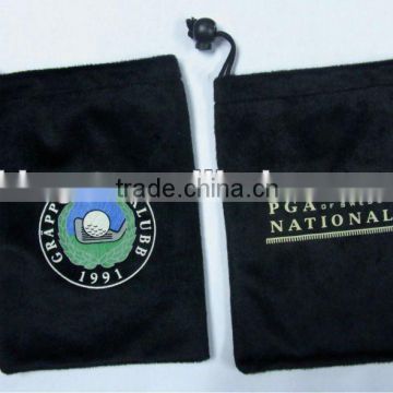 Black velvet bag with drawstring for gift / velvet gift bag/drawstring gift bag
