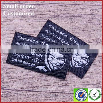 Custom black with withe clothing waterproof dr label tag