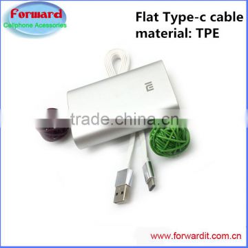 2016 new usb2.0 falt Type C cable, TPE aluminum Type C usb data cable